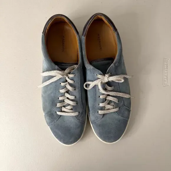 Magnanni Suede and Leather Men's Blue Sneakers Shoes Size 13 - Picture 7 of 8